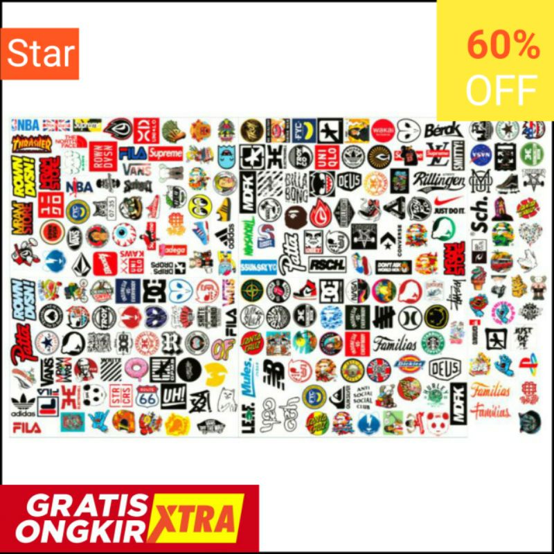 TERLARIS  STIKER DISTRO MURAH ISI 50 PCS