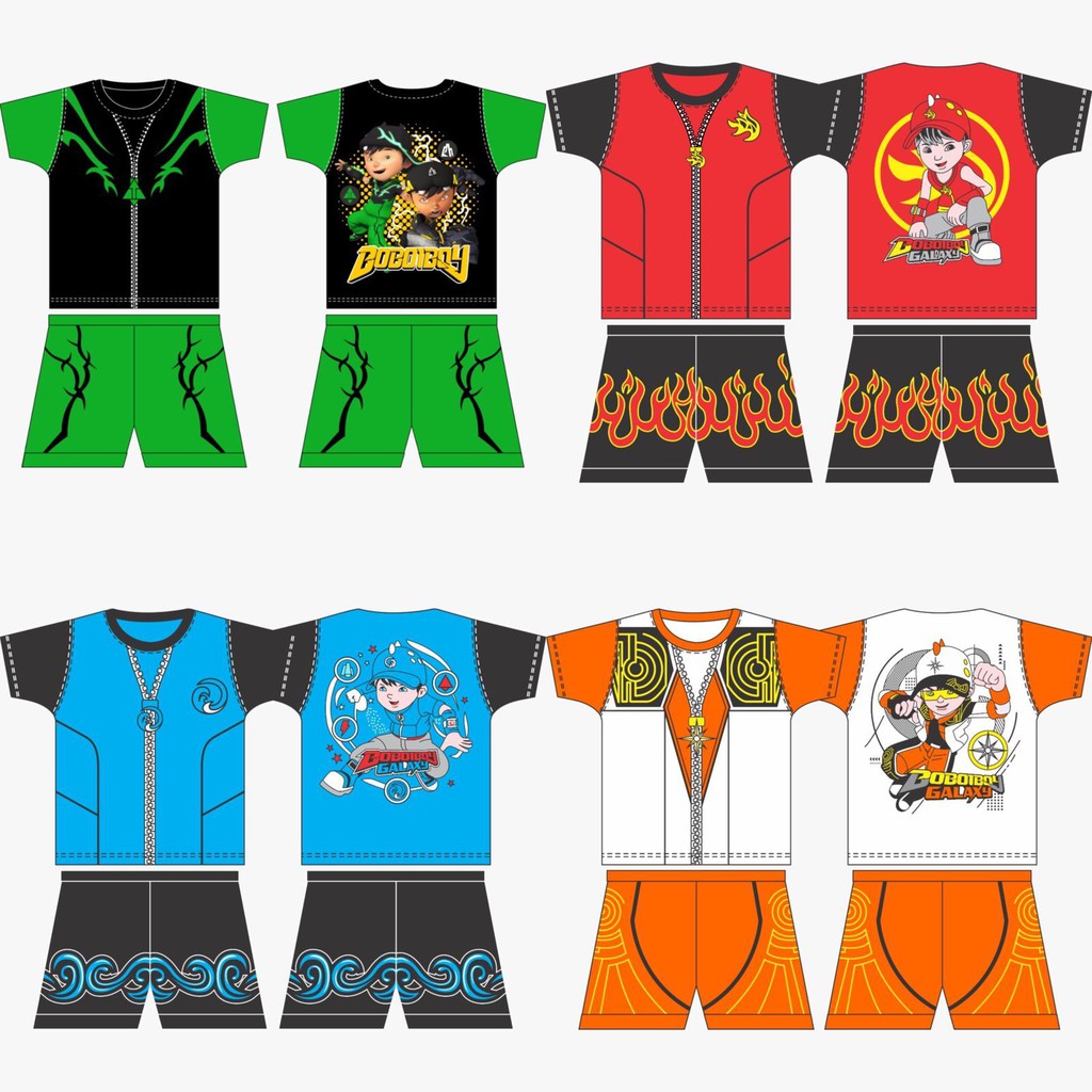 BAJU BOBOIBOY PAKAIAN ANAK LAKI-LAKI BERMOTIF BOBOIBOY AKAR STELAN GAMBAR BOBOIBOY DAUN