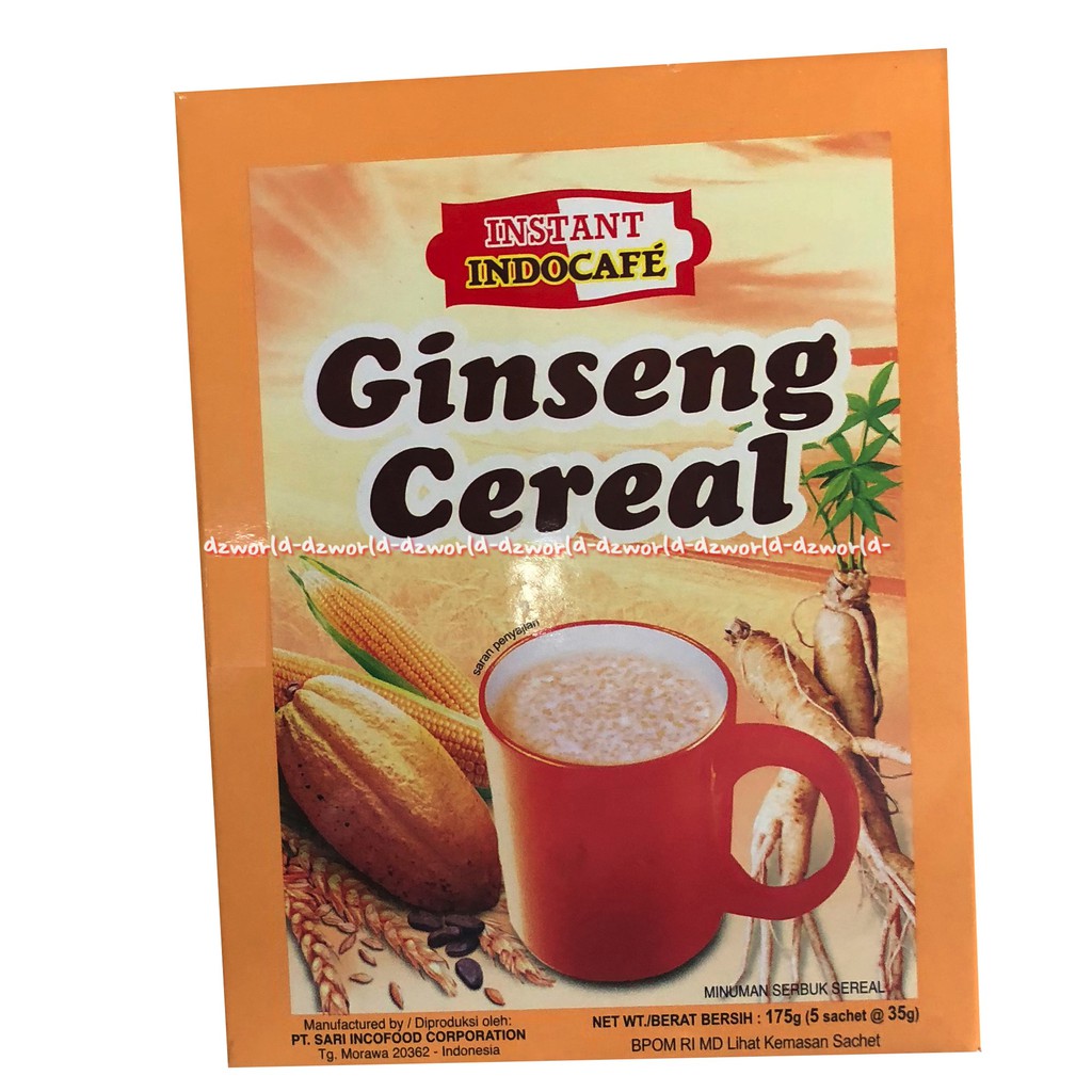 Indocafe Instan Ginseng Cereal 5sachet Sereal Gingseng Minuman Makanan Kopi Instan Indo Cafe Cocok Untuk Sarapan Indokafe