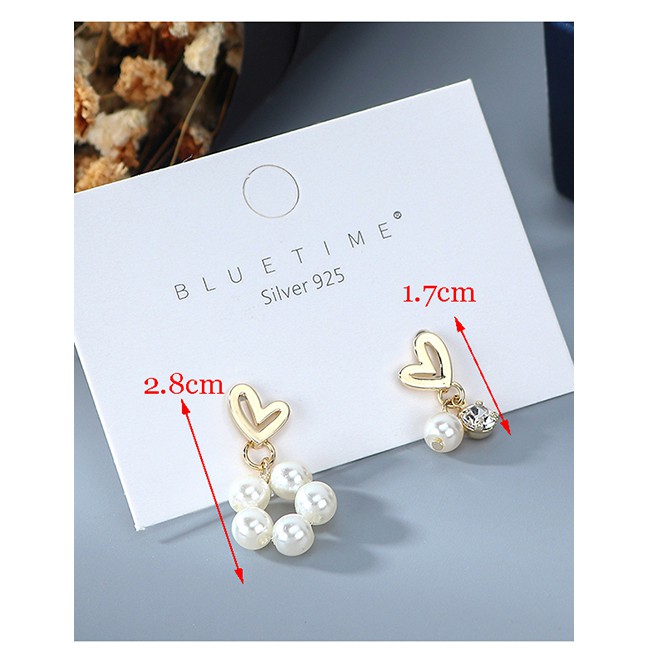 LRC Anting Tusuk Fashion Golden Irregular Love Earrings Y64051