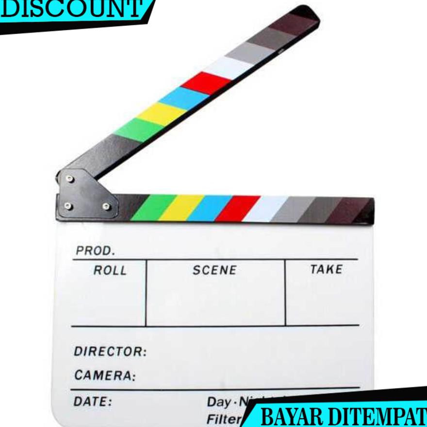 

(BAYAR DITEMPAT) PROFESIONAL CLAPPER BOARD COLORFUL ACRYLIC NA3302