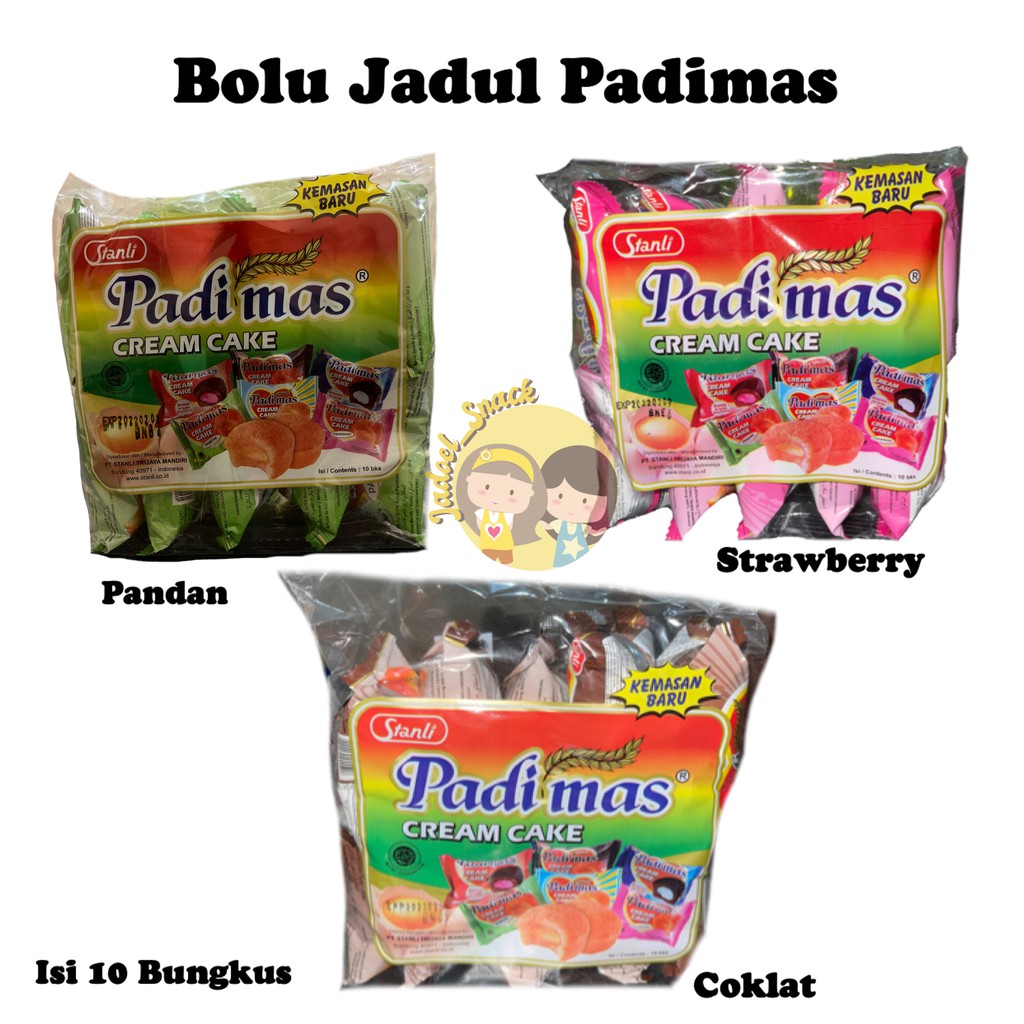 

Kue Bolu Padimas Rasa Coklat - Strawberry - Pandan isi 10 Bungkus by jadoelsnack