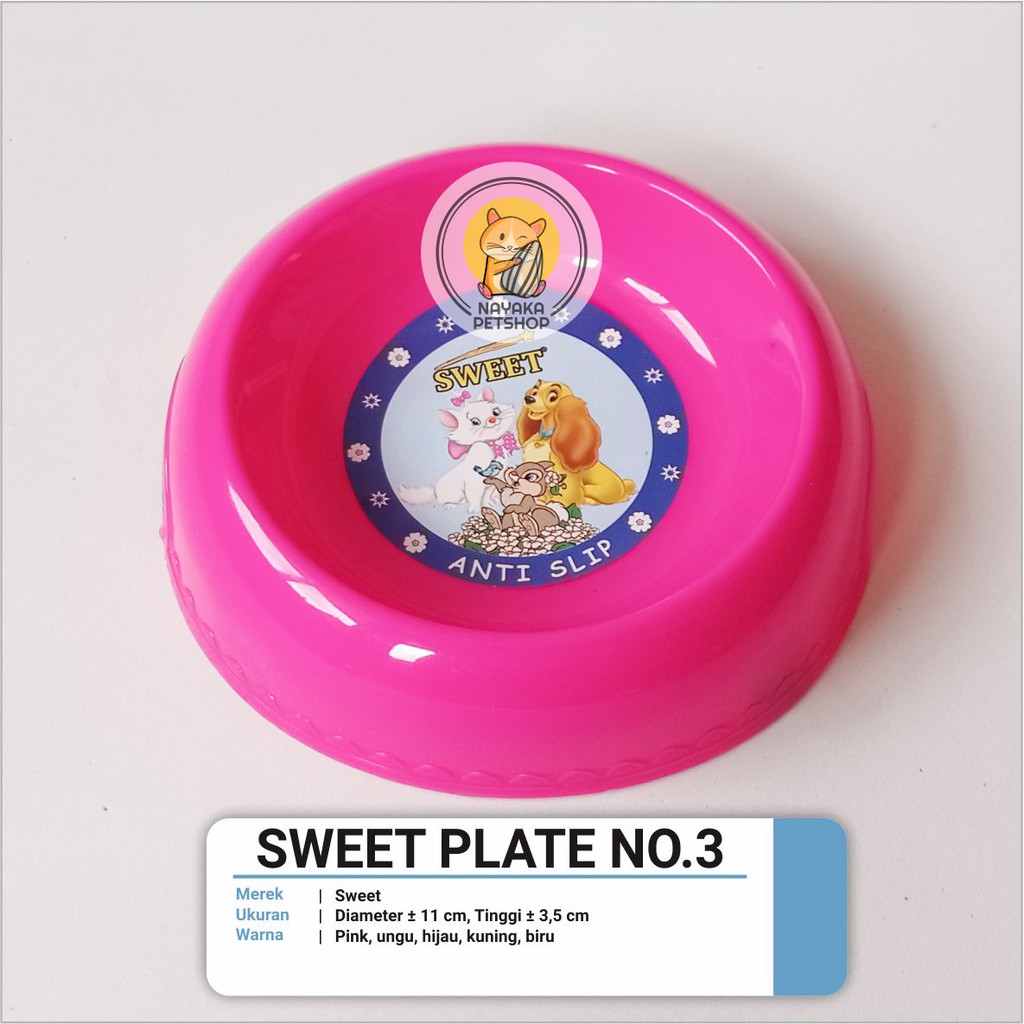 Sweet Plate No. 3 Piring Tempat Wadah Makan Hewan Hamster Sugar Glider Tupai Landak Mini Bajing