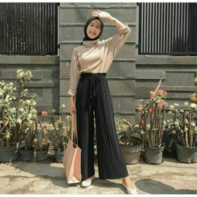 KULOT PLISKET PREMIUM /KULOT PANJANG /KULOT PANJANG WANITA / KULOT PANJANG POLOS/CELANA KULOT/ KULOT