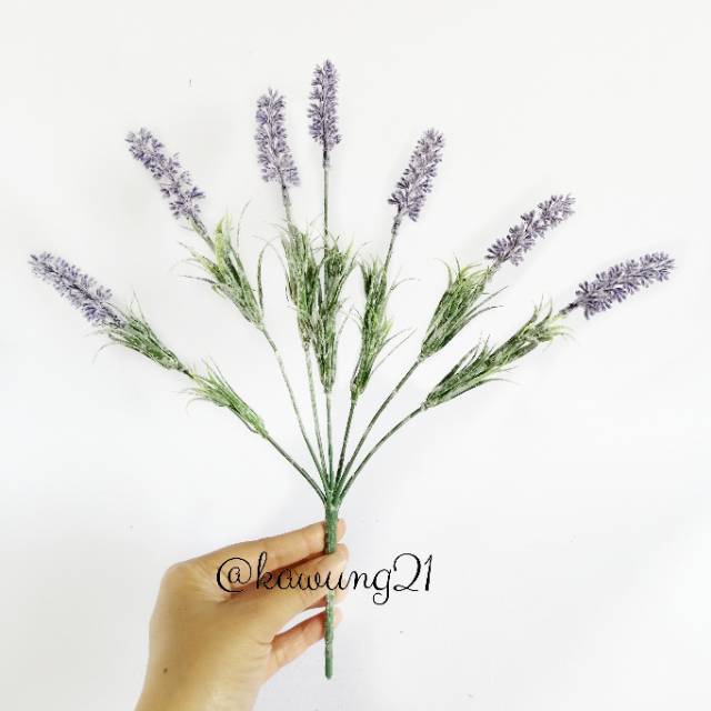 AF08 Bunga Snowy Lavender Artificial Tanaman Plastik Dekorasi Rumah Cantik