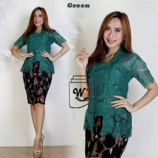 SETELAN KEBAYA MODERN KEBAYA & ROK PENDEK BATIK
