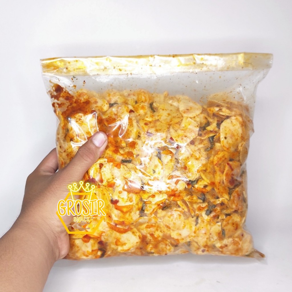

keripik seblak udang 500gr pedas extra daun jeruk