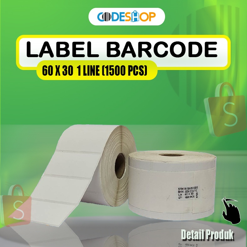 

KERTAS STIKER UNTUK PRINTER BARCODE 60 X 30 ISI 1.500PCS