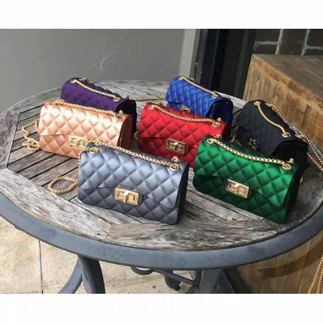 TS118 - TAS WANITA IMPORT GUCCI SELEMPANG MURAH DAN BAGUS JELLY MATTE MAXI KOTAK