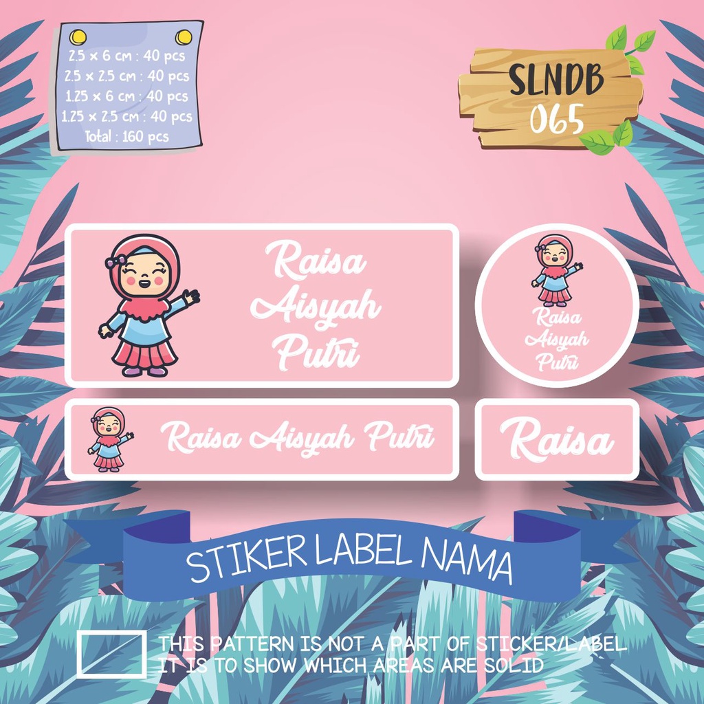 

stiker label nama anak waterproof ballerina kartun lucu owl SLNDB 065