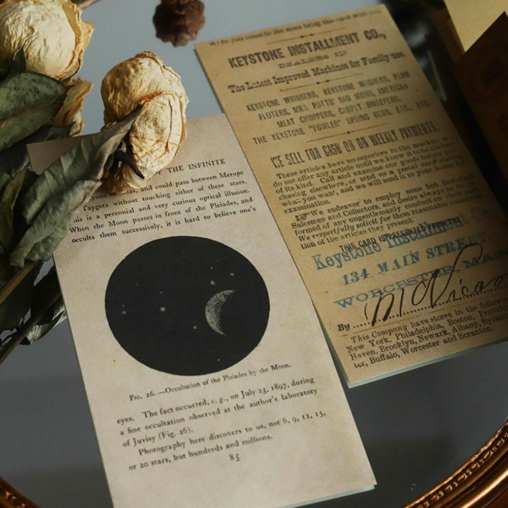 Timekey 60 Lembar / Pak Kertas Kraft Scrapbooking / Jurnal / Diary DIY Desain Koran Vintage A2K6