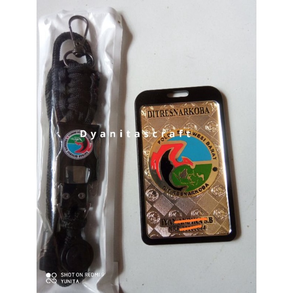 

CUSTOME ID CARD POLRI LOGO BULAK BALIK DEPAN BELAKANG | Name Tag Polri Plus Lanyard