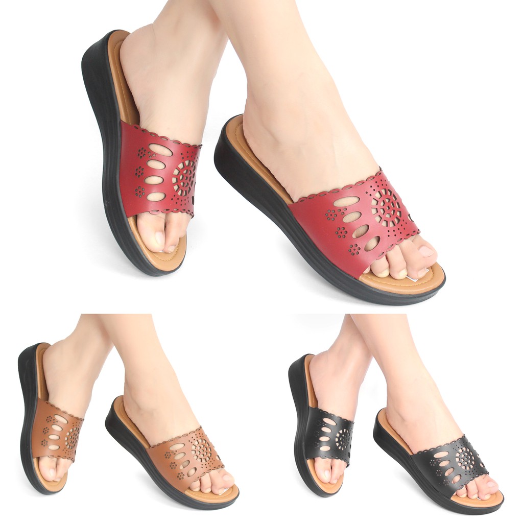 Sandal Wedges Wanita Selop / Slop Casual Murah LK1