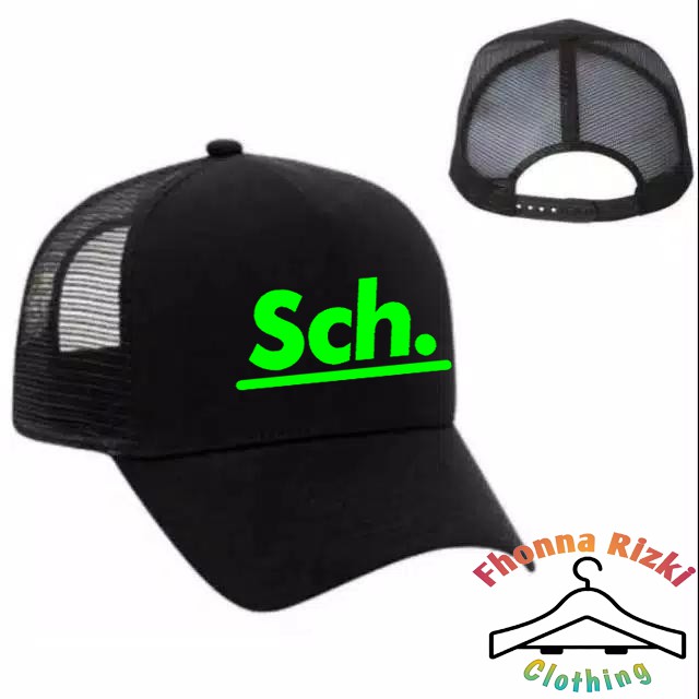 Topi Jaring Trucker "SCH" Logo Stabilo/ Topi Keren / Baseball / Topi Snap Back