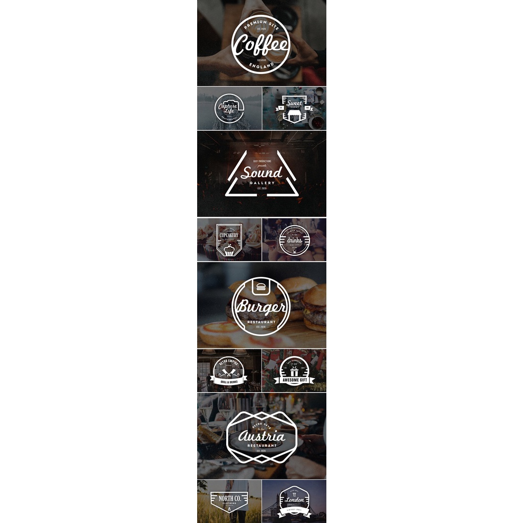 Vintage Bundle 224 Logos Badges - PSD AI EPS