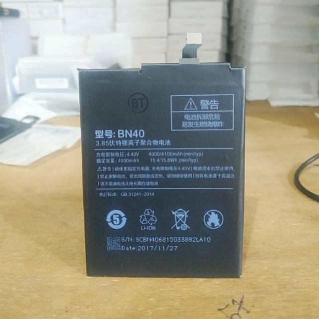 BATRE BATERAI BATTERY XIAOMI REDMI 4 PRIME / PRO BN 40 ORIGINAL BATERAI BN 40