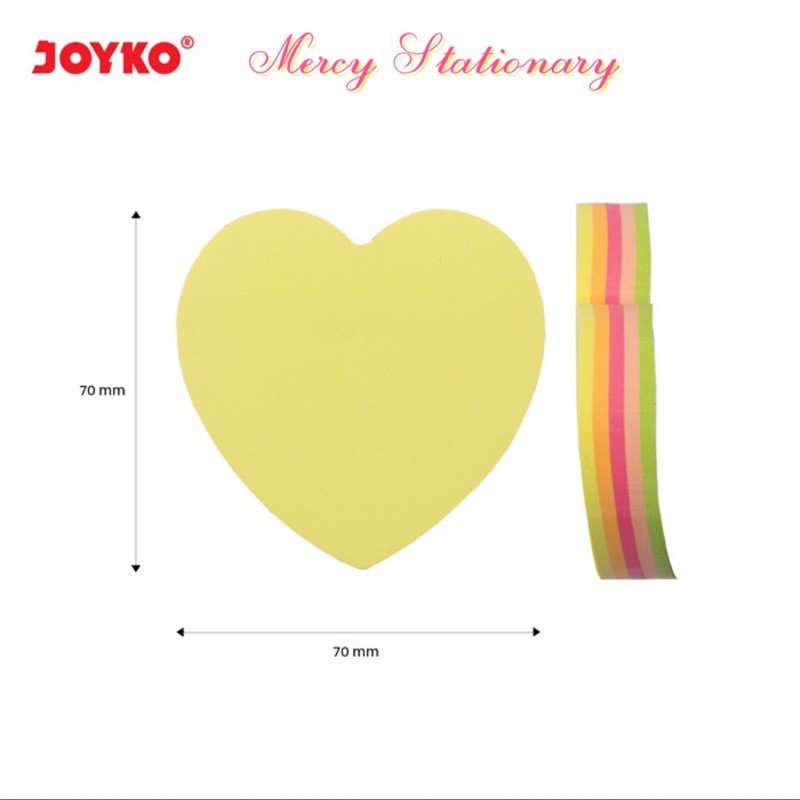 125 Lembar - Memo Stick Hati & Pesan Sticky Note Kertas Memo - Stick Notes - Memo Tempel Joyko-Hati
