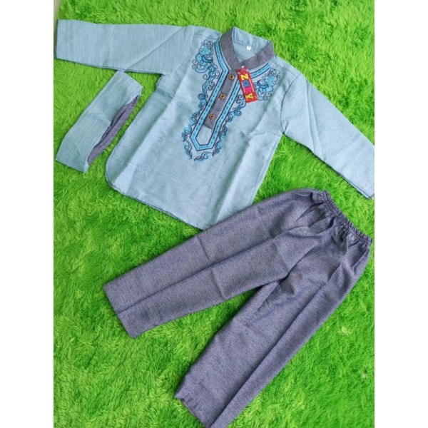 Setelan Koko Bordir Pakistan Anak Katun Madina