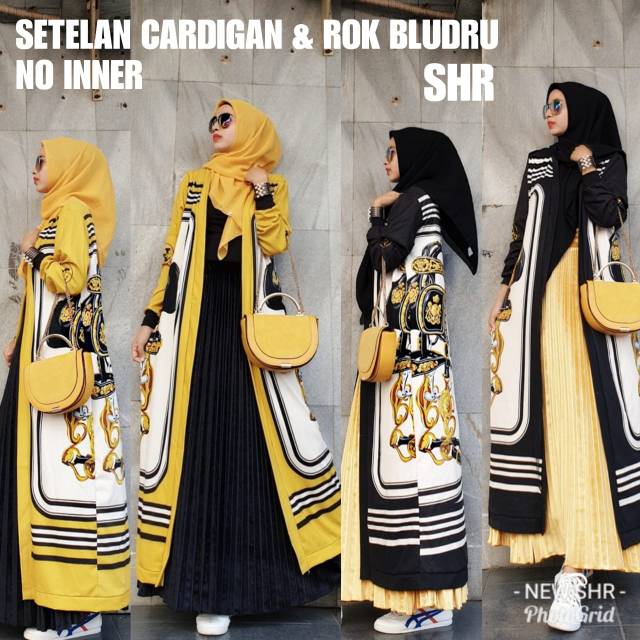 Stelan cardigan&rok bludru SHR