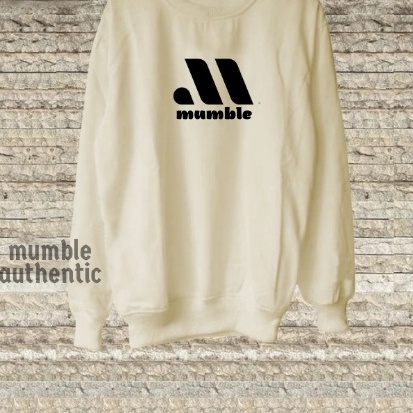 Sweater Crewneck Pria Distro Original Cream Mumble Switer Oblong Cowok Brand Lokal Bandung Unisex Cowok Cewek Bigseize