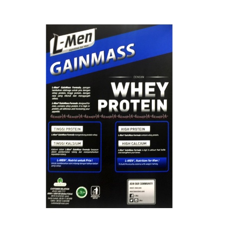 L-men Gainmass Whey Protein 225gr Susu LMen Coklat Cokelat Pria Cowok Milk Drink L Men Gain Mass