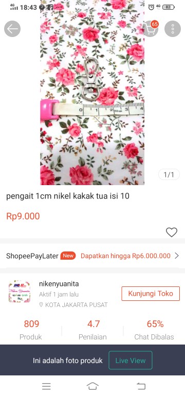 Pengait 1cm Nikel Kakak Tua Isi 10