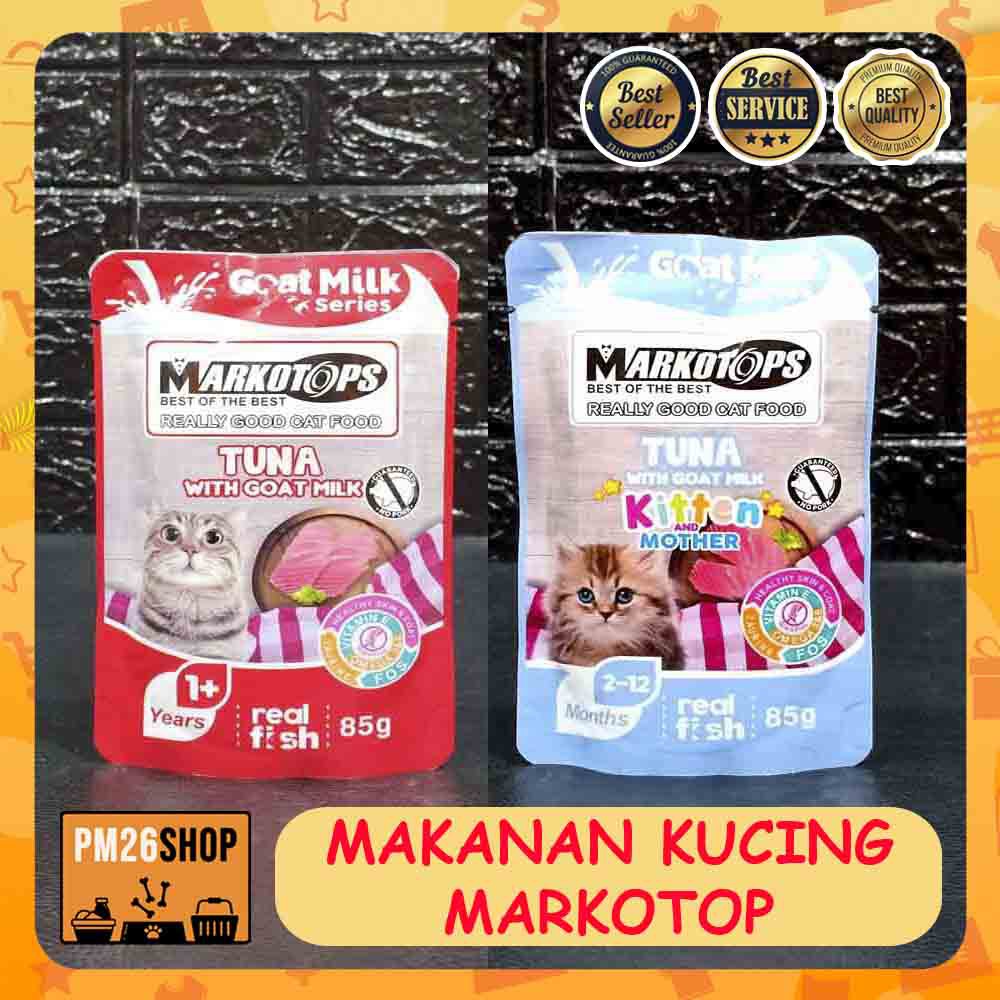 Makanan Kucing Basah Markotops Markotop Sachet 85gr Cat Food Markotop