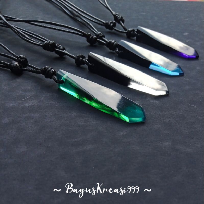 Kalung Hitam Terpopuler [COD] Aksesoris Kalung Tali Liontin Resin Pria Wanita Kekinian Unik