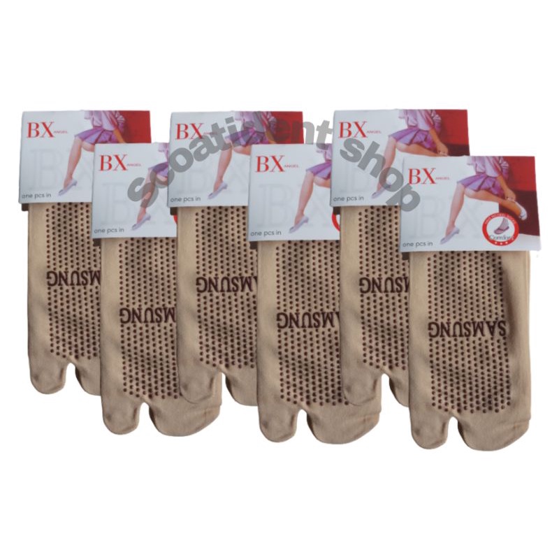 KAOS KAKI JEMPOL KARET ANTI SLIP SUPER LENTUR KHUSUS WARNA KREM DAN HITAM