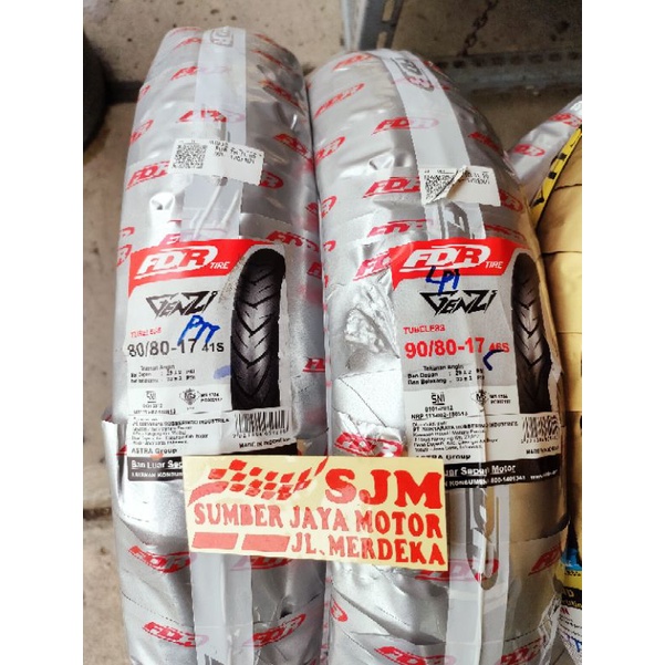 Ban FDR Genzi tubles ring 17 sepasang 80/80-17 dan 90/80-17 FDR ring 17 tubles sepasang