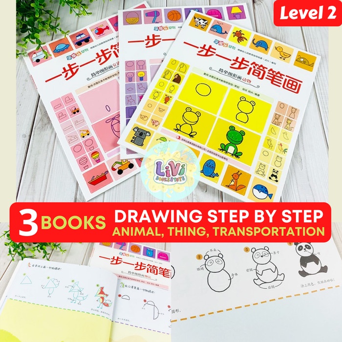 

[GRATIS ONGKIR] 3 Buku Belajar Menggambar Anak PAUD TK GRATIS Pensil Warna Level 2 TERJAMIN