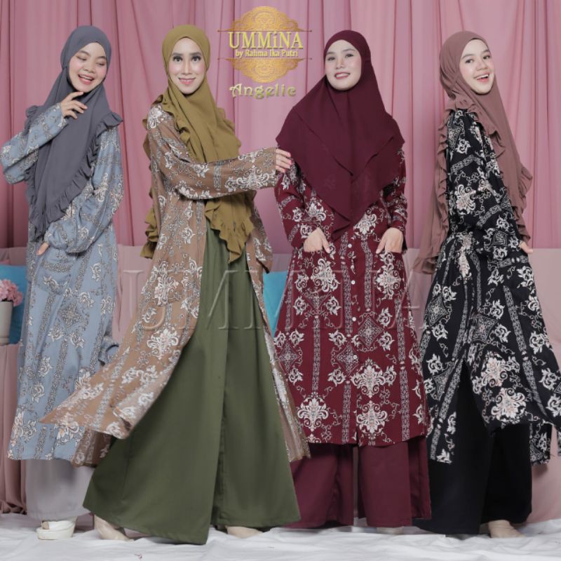 Angelie By Ummina~  tunik setelan kulot original branded murah