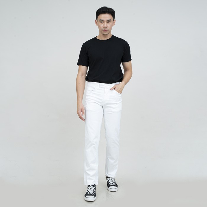 Houseofcuff Celana Chino Panjang Pria Slim fit Stretch Jeans Putih