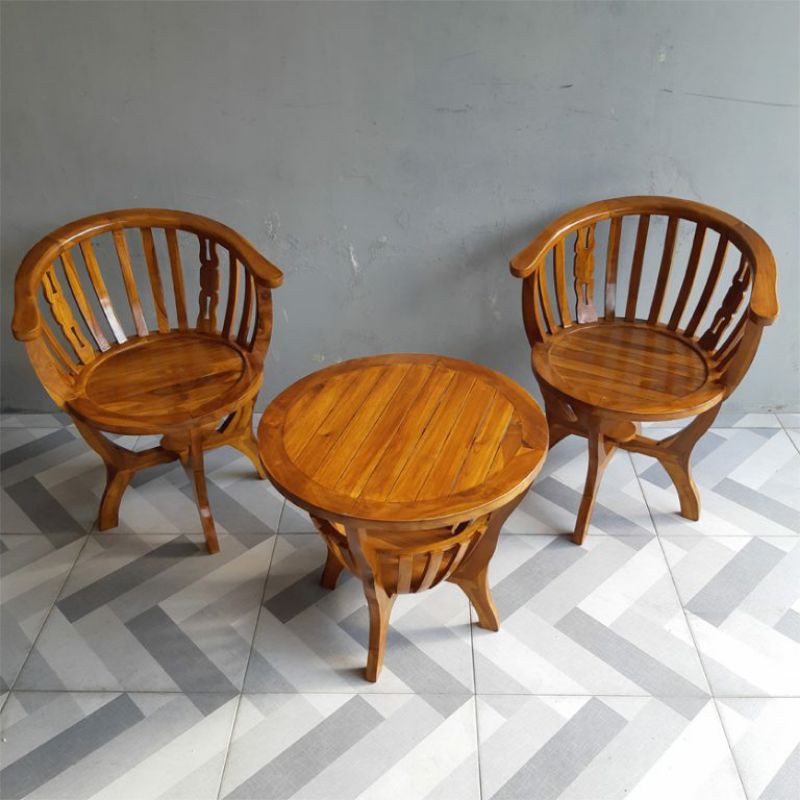 Set Kursi Teras Mangkuk Furniture Minimalis Kayu Jati Plilihan Jepara Antik Dan Unik Shopee Indonesia