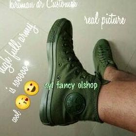 Sepatu Converse One/ All Star Hi Chuck Taylor Full Army 100% Original Cn57572