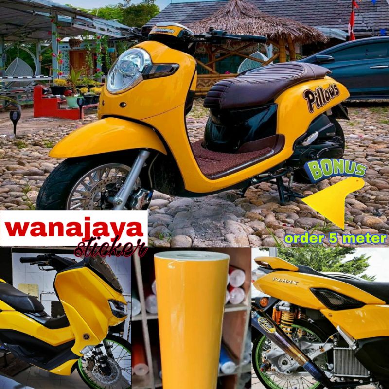 STIKER SKOTLET MOTOR WARNA KUNING / SKOTLET KUNING GLOSS / SKOTLET MOTOR KUNING TUA / SKOTLET KUNING