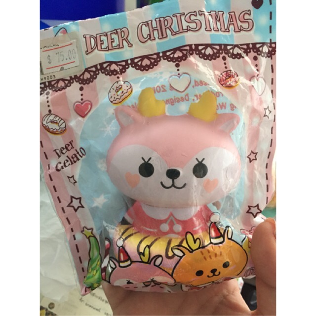 Squishy deer gelato gelatto christmas mini lisenced original soft slow rising tag