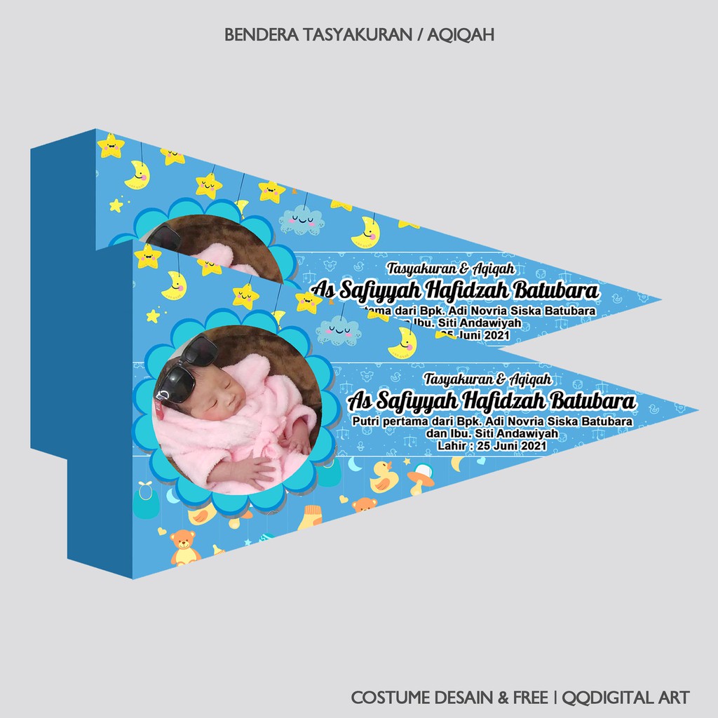 Jual Bendera Segitiga Nama Tasyakuran / Aqiqah | Shopee Indonesia