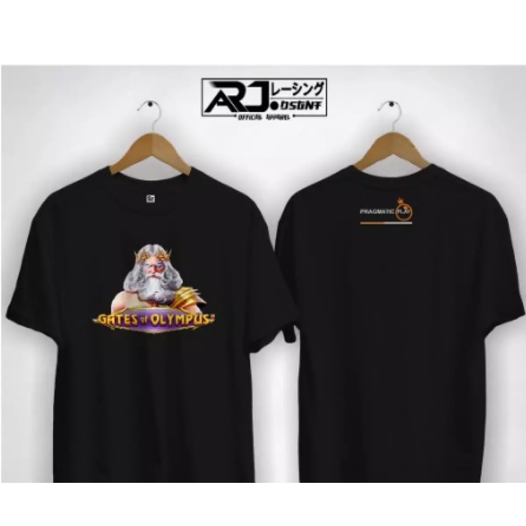 KAOS KATUN COMBAD 30S TOP QUALITY T-SHIRT PRAGMATIC PLAY LOGO GATES OF OLYMPUS