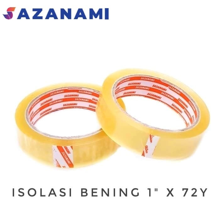 

PEREKAT-PENGIKAT- ISOLASI BENING 1" INCH X 72 YARD SAZANAMI SELOTIP SOLASI LAKBAN TAPE - PUTIH