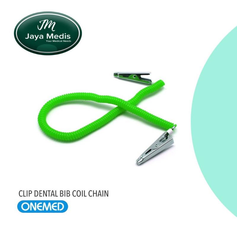 Clip Dental Bib Coil Chain Green