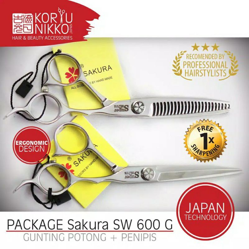 

Koryu Nikko Scissors Paket Gunting Sakura SW 600 G Silver