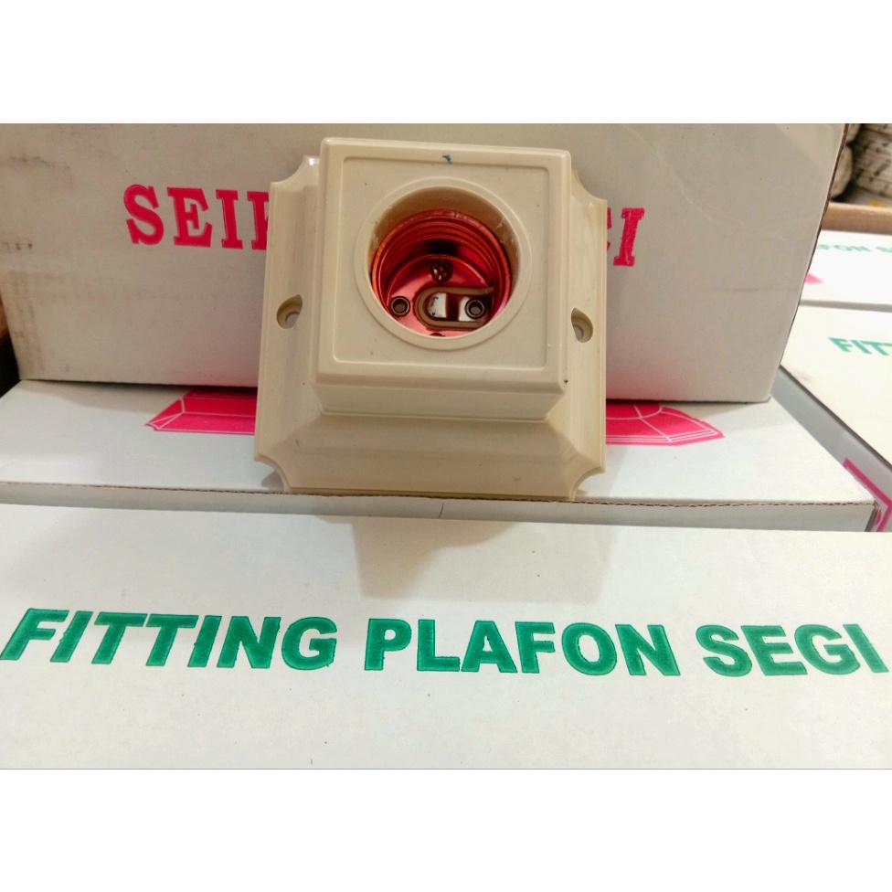 FITTING LAMPU PLAFON SEGI EMPAT - FITTING PLAFON SEGI