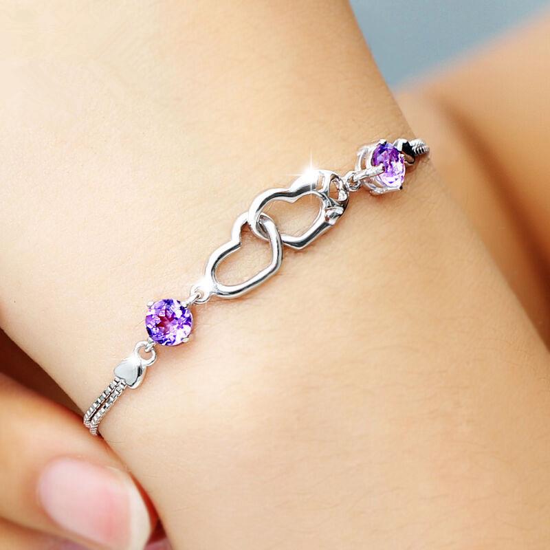 Gelang Hati Berlian Tumpuk Gelang Tangan Cewek Wanita Gelang Hati Berlian Tumpuk Gelang Tangan Cewek Wanita