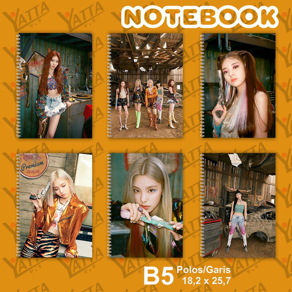 

Notebook KPOP ITZY Not Shy Concept Photos Ukuran B5 18,2 x 25,7 cm Seri 1