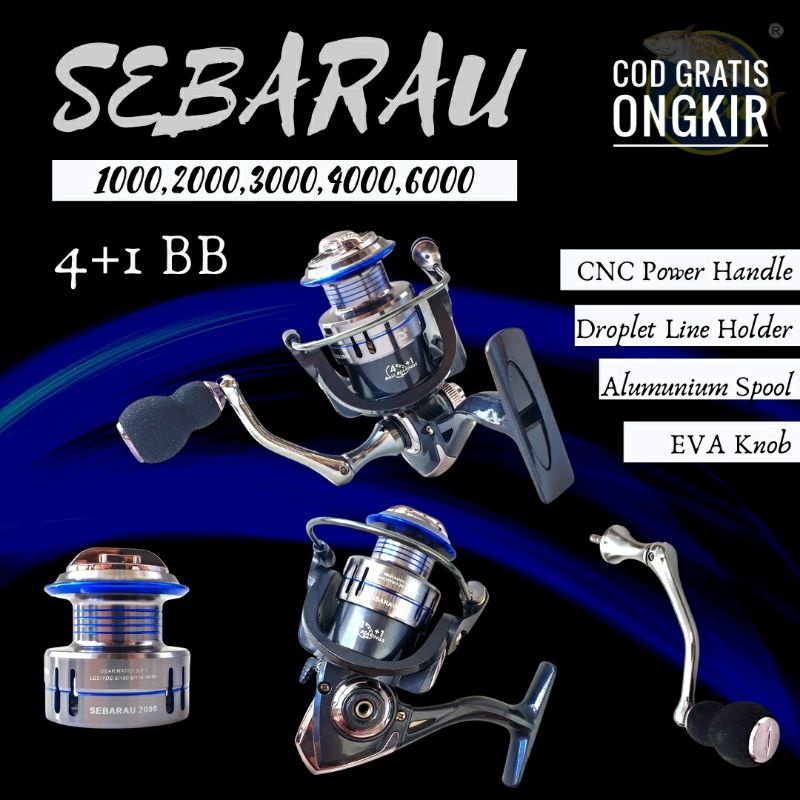 REEL PANCING ORCA SEBARAU 1000,2000,3000 4000POWER HANDLE KUAT PUTARAN HALUS