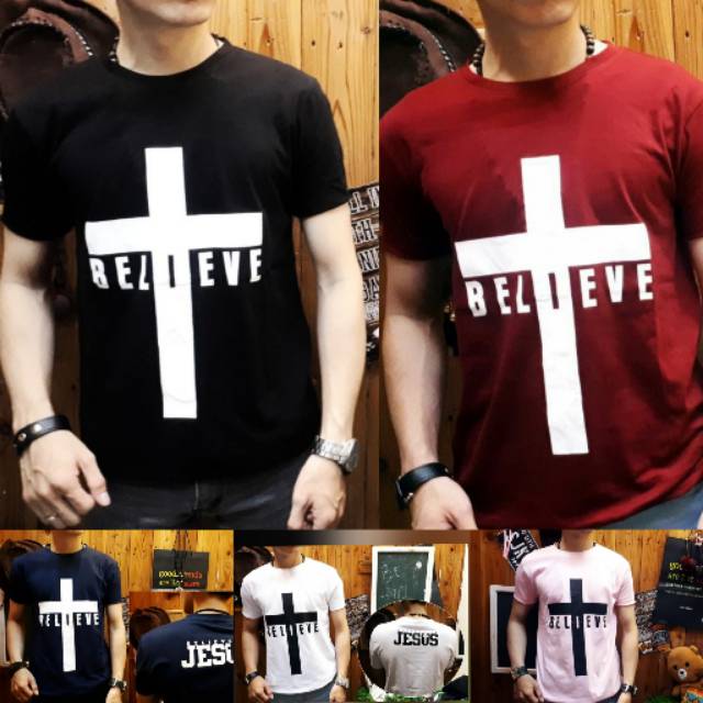 Kaos pria rohani kristen believe/kaos distro kaos salib