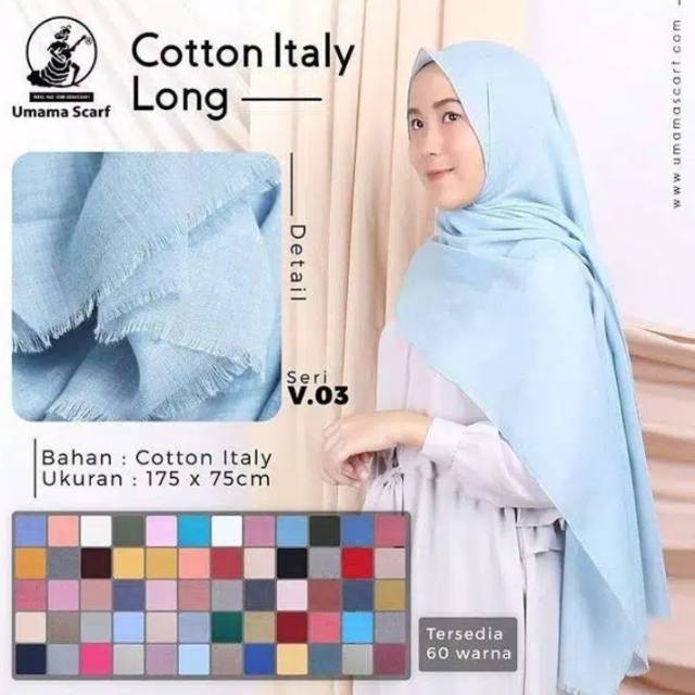 PASHMINA Hijab Rawis Ori UMAMA/ Jilbab Pasmina Cotton Italy