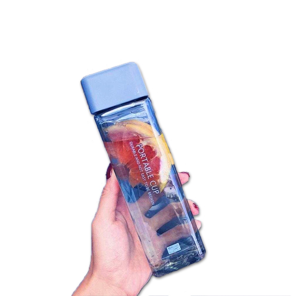 Drinking Bottle Botol Minum Air Plastik Transparan Biru Tahan Banting Original