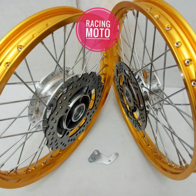 SEPAKET VELG ROSSI MOTOR NINJA150 RR.R RING17X140-160+CAKRAM BREKET UDAH STEL VELG WARNA BISA REO